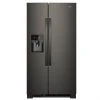 Whirlpool Side-by-Side Refrigerator with Icemaker - 36-in - 24.5-cu ft - Black Stainless Steel -Whirlpool Shop 30005715 L