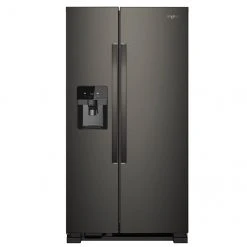 Whirlpool Side-by-Side Refrigerator with Icemaker - 36-in - 24.5-cu ft - Black Stainless Steel