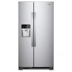 Whirlpool Side-by-Side Refrigerator with Can Caddy- 33-in - 21-cu ft - Stainless Steel