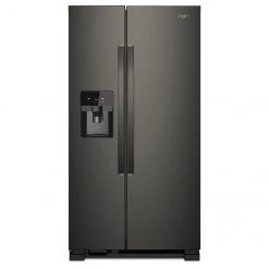 Whirlpool Side-by-Side Refrigerator with EveryDrop Water Filtration System - 33-in - 21-cu ft - Black Stainless Steel