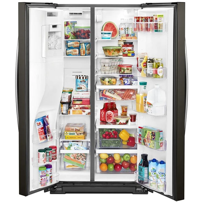 Whirlpool 36-in Counder-Depth Side-by-Side Refrigerator - 21-cu ft - Black Stainless Steel 4 Whirlpool 36-in Counder-Depth Side-by-Side Refrigerator - 21-cu ft - Black Stainless Steel - Image 2