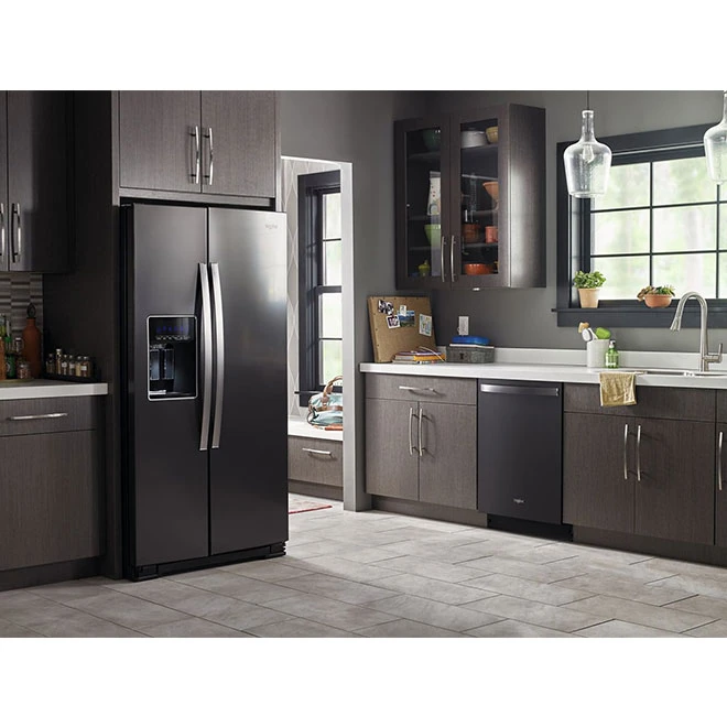 Whirlpool 36-in Counder-Depth Side-by-Side Refrigerator - 21-cu ft - Black Stainless Steel 6 Whirlpool 36-in Counder-Depth Side-by-Side Refrigerator - 21-cu ft - Black Stainless Steel - Image 4