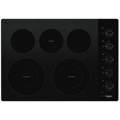 Whirlpool 5-Burner Electric Cooktop - 30-in - FlexHeat - Black