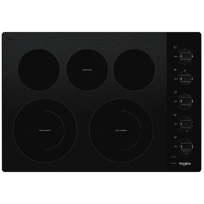 Whirlpool 5-Burner Electric Cooktop - 30-in - FlexHeat - Black 3 Whirlpool 5-Burner Electric Cooktop - 30-in - FlexHeat - Black