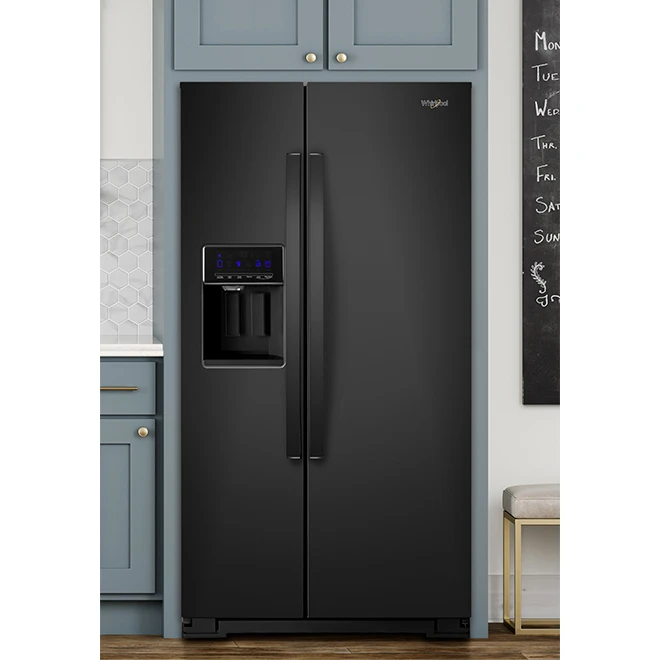 Whirlpool Side-by-Side Refrigerator with Icemaker - 36-in - 21-cu ft - Black 5 Whirlpool Side-by-Side Refrigerator with Icemaker - 36-in - 21-cu ft - Black - Image 3