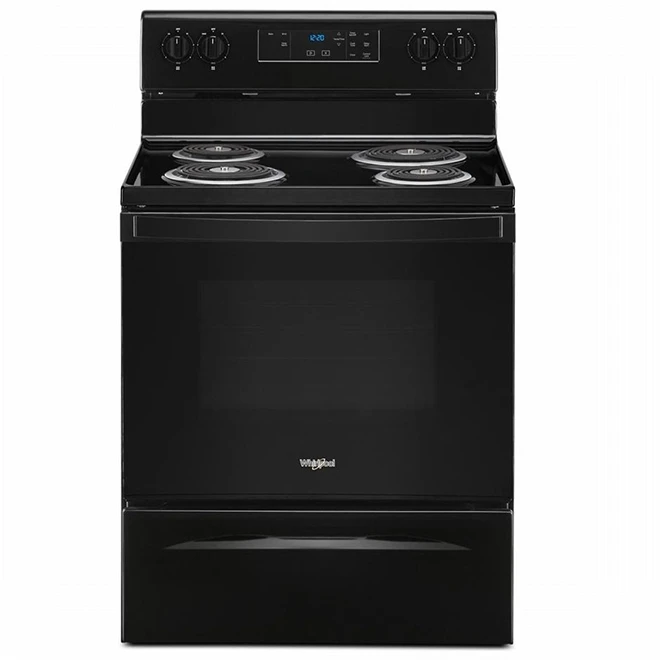 Whirlpool Freestanding Electric Range - Black 4 Burner Coil Top - Keep Warm Setting - 4.8-cu ft 3 Whirlpool Freestanding Electric Range - Black 4 Burner Coil Top - Keep Warm Setting - 4.8-cu ft