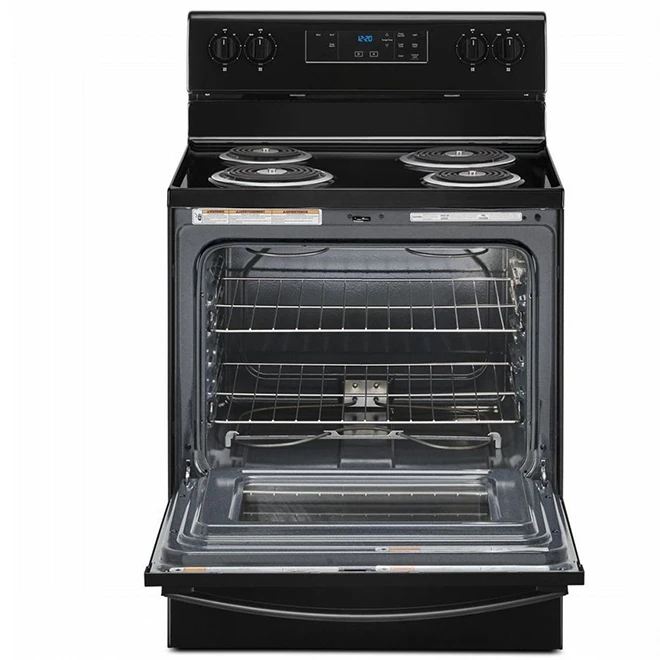 Whirlpool Freestanding Electric Range - Black 4 Burner Coil Top - Keep Warm Setting - 4.8-cu ft 4 Whirlpool Freestanding Electric Range - Black 4 Burner Coil Top - Keep Warm Setting - 4.8-cu ft - Image 2