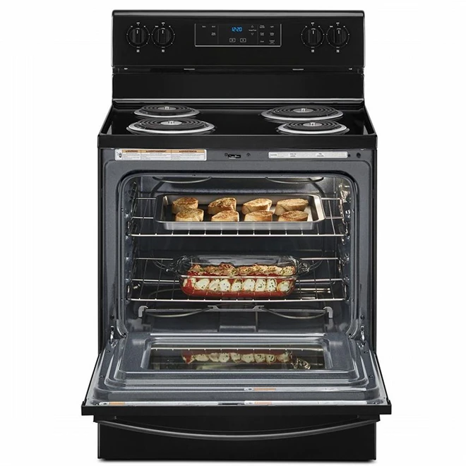 Whirlpool Freestanding Electric Range - Black 4 Burner Coil Top - Keep Warm Setting - 4.8-cu ft 5 Whirlpool Freestanding Electric Range - Black 4 Burner Coil Top - Keep Warm Setting - 4.8-cu ft - Image 3