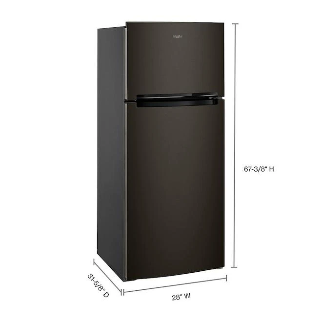 Whirlpool 18-cu ft Standard Depth Top Freezer Refrigerator (Fingerprint-Resistant Black Stainless Steel) 4 Whirlpool 18-cu ft Standard Depth Top Freezer Refrigerator (Fingerprint-Resistant Black Stainless Steel) - Image 2