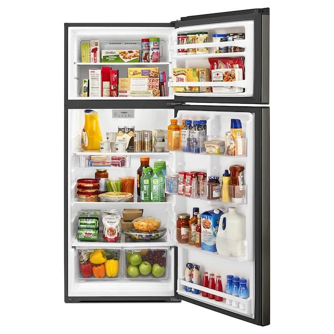 Whirlpool 18-cu ft Standard Depth Top Freezer Refrigerator (Fingerprint-Resistant Black Stainless Steel) 6 Whirlpool 18-cu ft Standard Depth Top Freezer Refrigerator (Fingerprint-Resistant Black Stainless Steel) - Image 4